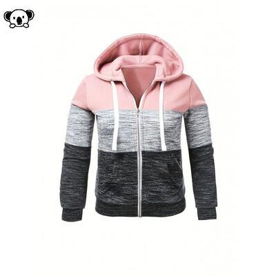 X 99618 Women Zip-Up Hoodie Casual Pockets休闲连帽衫