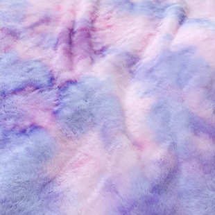 小兔毛扎染面料12毛500G毛绒布料 毛绒布料厂 七彩渐变小兔毛服装