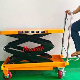 现货350公斤升高1.3米移动式 平台车手动液压平台车升降车PTS350B