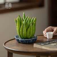 The lotus pod ceramic Buddha hand tangerine tray vessel is a Zen-inspired Buddha hydroponic flowerpot that holds lotus pods and can be used as a water vessel to place the Buddha thumbnail 5