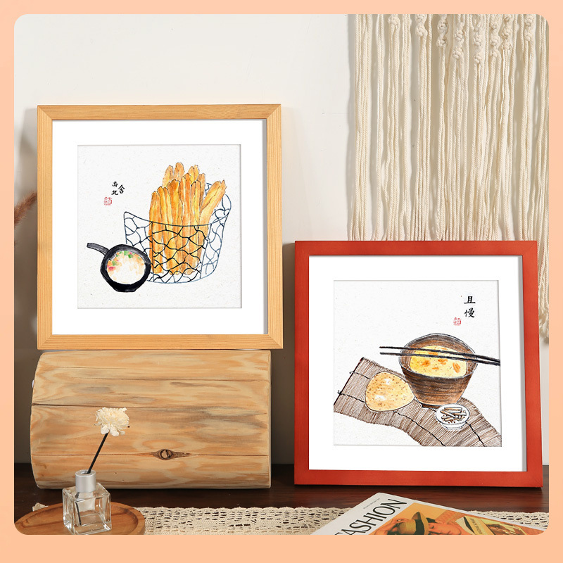 正方形十字绣相框DIY亲子装饰画