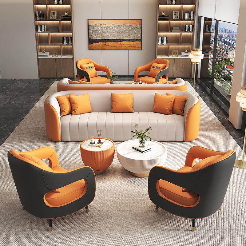 办公室接待沙发茶几组合家用客厅轻奢休闲 沙发椅会客简约洽谈桌