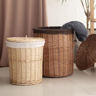 脏篮藤编带盖纳篮衣篓柳编洗衣脏衣篮脏衣FY0015篮编织脏衣收服收