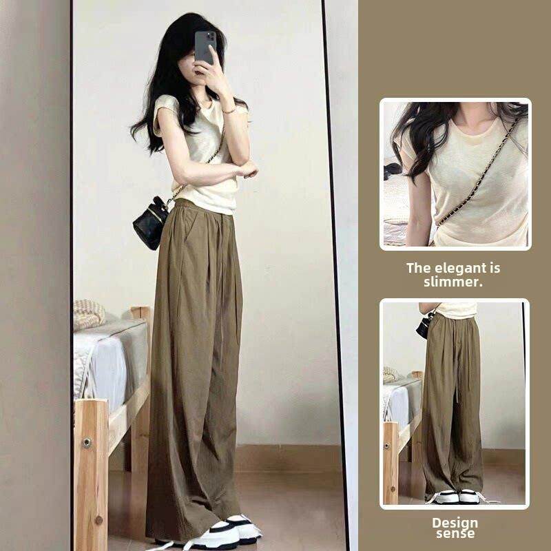 休闲时尚女装套装，小个子宽腿两件套全套夏季套装，清凉独特气质