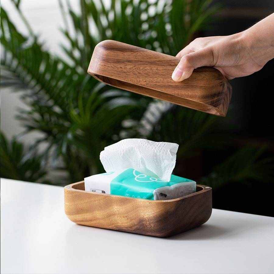 厂家直销 南美胡桃木纸巾盒 实木收纳抽纸盒  整木中式简约纸巾盒