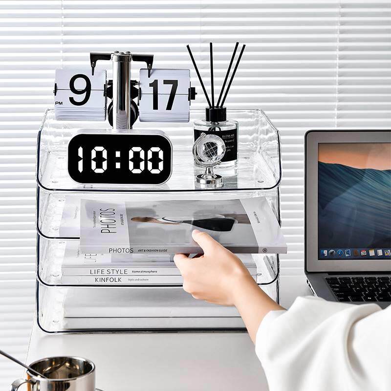 日用文件置物架居家三层文件架纸张收纳桌面收纳盒多层a4纸,居家布艺,收纳盒,淘宝优惠券,粉丝福利购,淘宝优惠卷