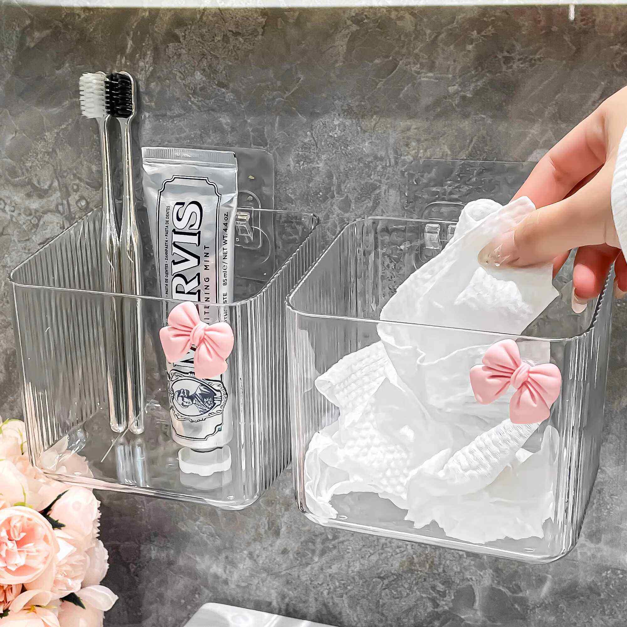 卫生间牙刷牙膏梳子置物架废弃洗脸巾收纳盒厕所洗漱台的各种神器