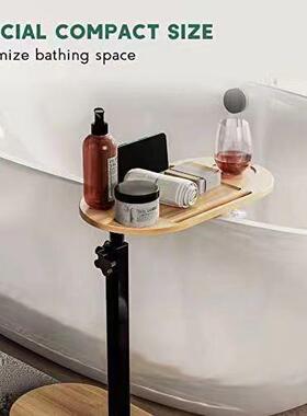 实竹制浴落地室式收纳架可调节浴架缸架床边展示架双层YM-4.6木浴