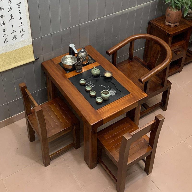 老船木茶桌茶具套装茶桌椅组合阳台小户型茶几客厅简约实木茶台