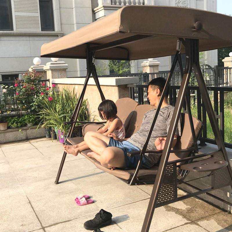 户外荡秋千椅庭院花园吊椅室内外阳台铁艺千秋椅吊床别墅双人摇椅