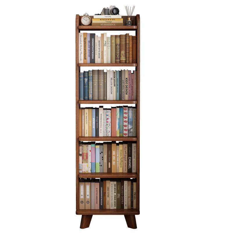全实木书架落地置物架一体靠墙家用卧室床头书柜现代客厅墙展示柜