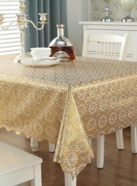 多免花型137cm宽防可裁油剪卷子烫金PVC餐桌布防801803水防烫洗塑