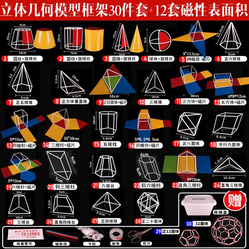 立体几何模型数学教具高中数学正方体长方体框架展开图解题思维图