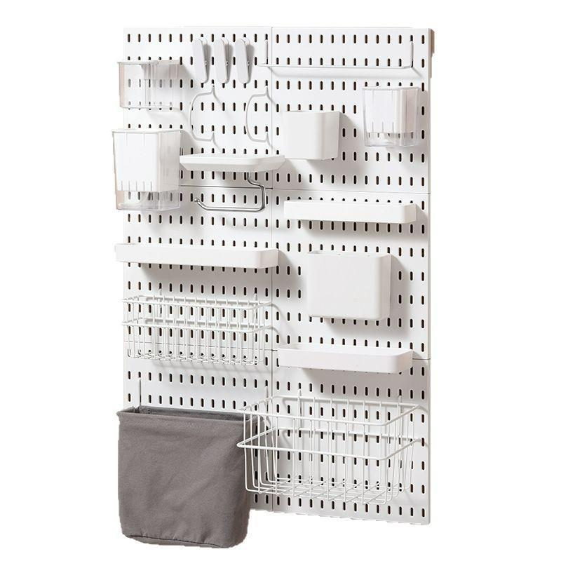 特大号洞洞板自YTZ粘免打孔上置物架厨房板墙面挂免钉浴室墙收纳