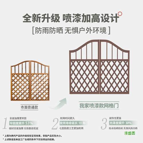 防腐木栅栏网格外庭院门装饰菜园小花园实木加高护栏篱笆门户围栏
