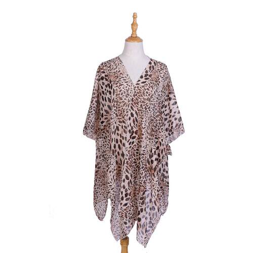 Printed pattern sun protection kimono cardigan beach cover