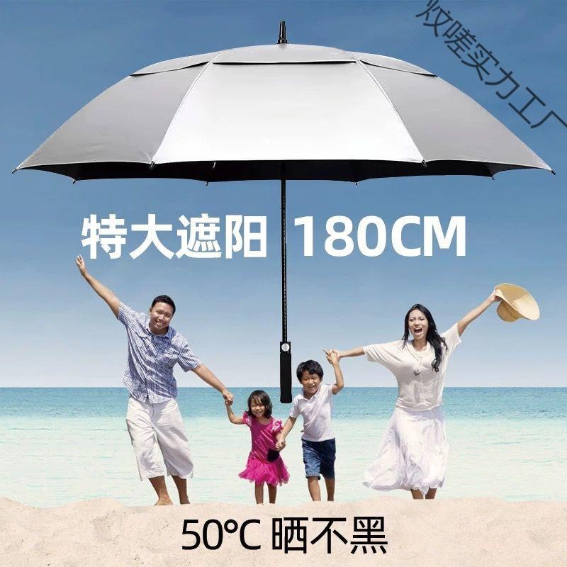 超大雨伞特大号钛银胶防晒太阳伞结实耐用遮阳伞双人高档直柄伞