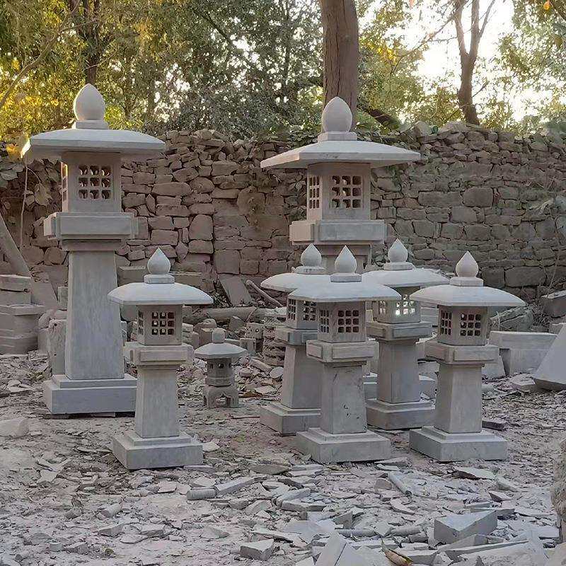 石灯笼日式庭院灯仿古太阳能石灯石头灯户外花园草坪禅意装饰摆件