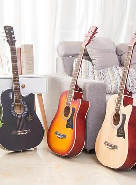 38寸云杉吉a他民谣吉Guitr工厂38寸云木单板他民谣吉他面单全单源