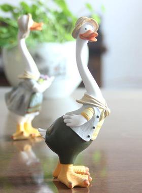 花园庭院装饰摆件鸭子阳台布置民宿别墅户外室外动物摆设露台树脂