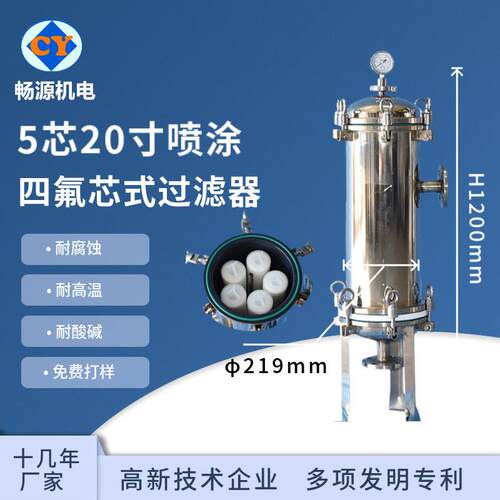 厂家定制 工业型内衬四氟芯式过滤器 化工业 特氟龙PTFE过滤器