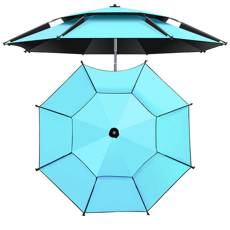 钓鱼伞万向防雨大钓伞2025新款双层黑胶加厚款防晒防雨垂钓遮阳伞