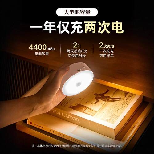 人体灯感应灯家用款小新GS00DD夜充电卧室智能楼道声控灯B走廊磁