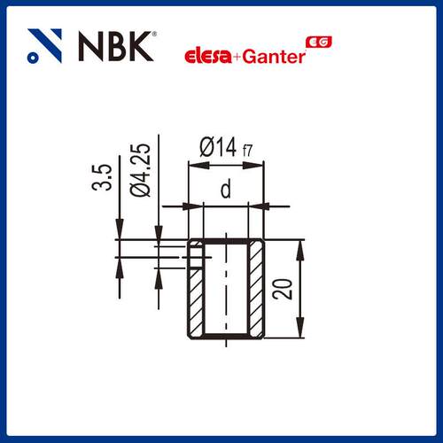 NBK ELESA RB51 用于DD51的缩孔套筒 钢制或不锈钢制机械配件
