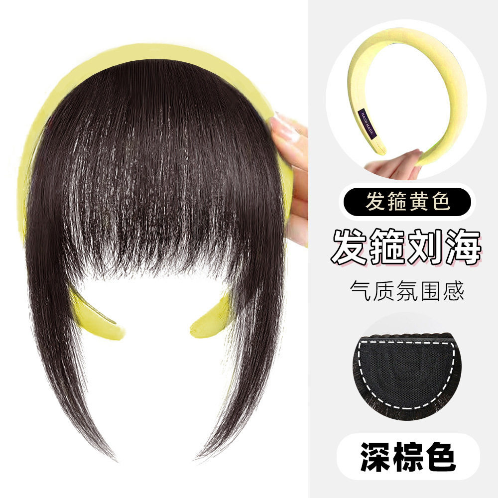 2024新款假发头箍麻花辫辫鱼骨刘海一体发箍女辫子发卡遮头顶发饰