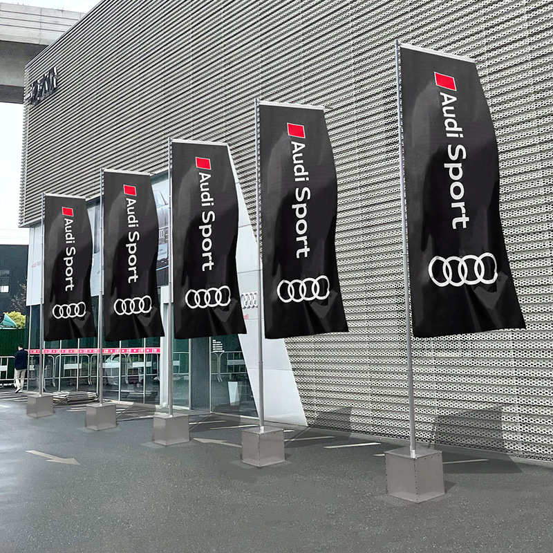 不锈钢注沙旗杆广告宣传道旗双面旗帜户外彩旗5米7米伸缩旗杆批发