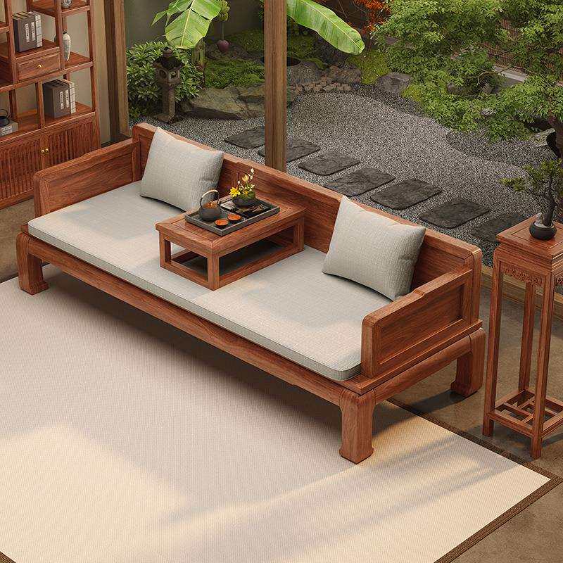 实木罗汉床新中式禅意沙发小户型客厅家用宋式美学贵妃榻民宿躺椅