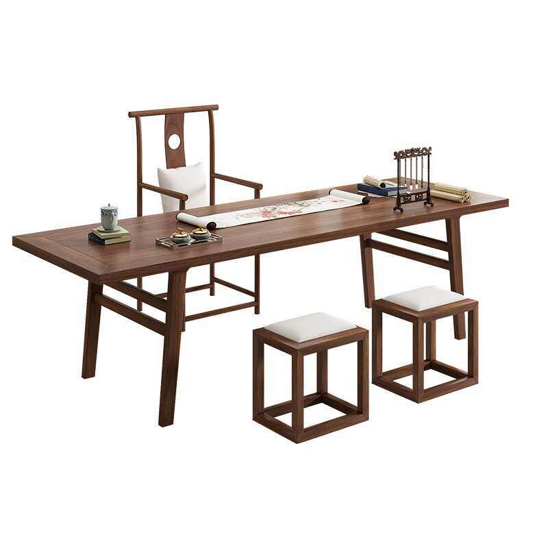 新中式实木书法桌现代简约书画桌国学桌家用写字台书房画案组合