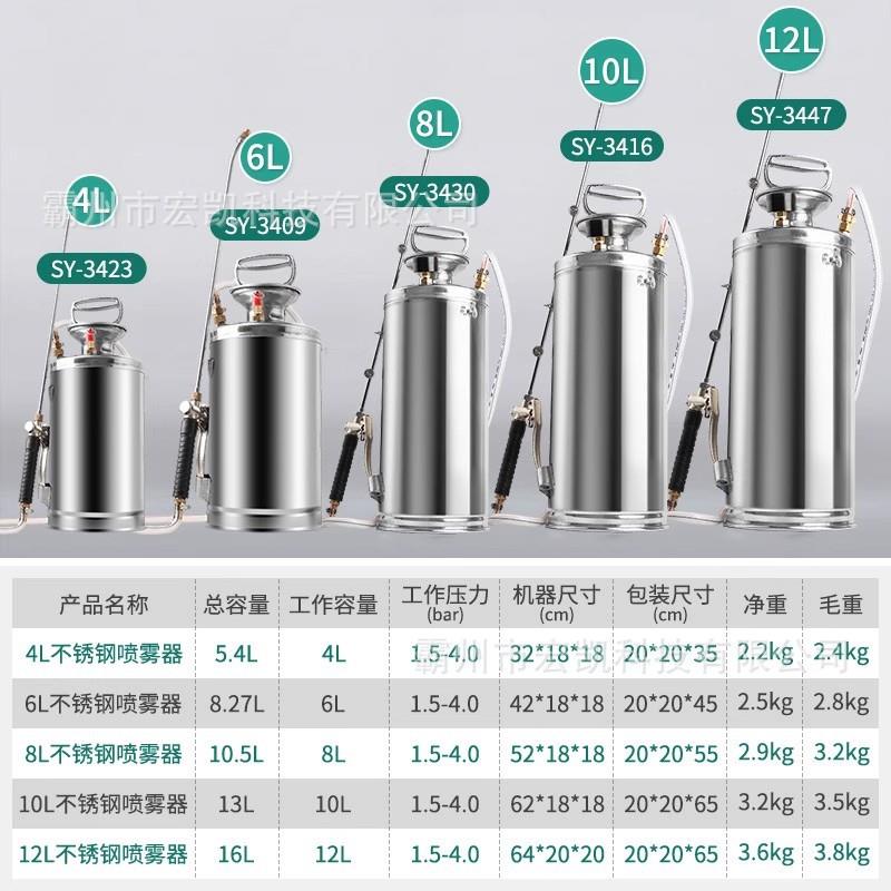 移动气压式沙蚊机便携式不锈钢洗消器10L工业强酸碱清洗器消毒机