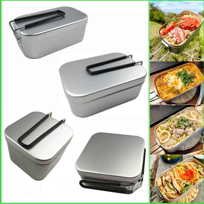 户外铝饭盒老式加厚餐具套装便携单人野营多功能煮饭神器日式旅行