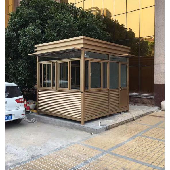 厂家直销小区物业保安岗亭停车场收费岗亭方角户外隔热不锈钢岗亭