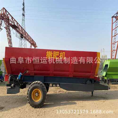 大型牛羊固态粪便撒粪车 牵引式双竖绞龙撒肥机