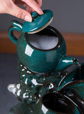 陶瓷鱼缸循环水过滤器流水摆件石槽水景流水器客厅喷泉加湿增氧