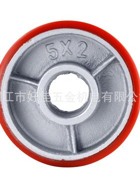 源头工厂直供5X2重型双滚珠轴承铁芯聚氨脂（PU）脚轮