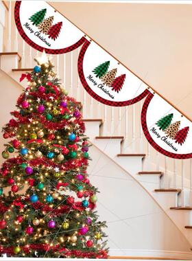 Christmas scalloped flag doors hang Christmas decorations