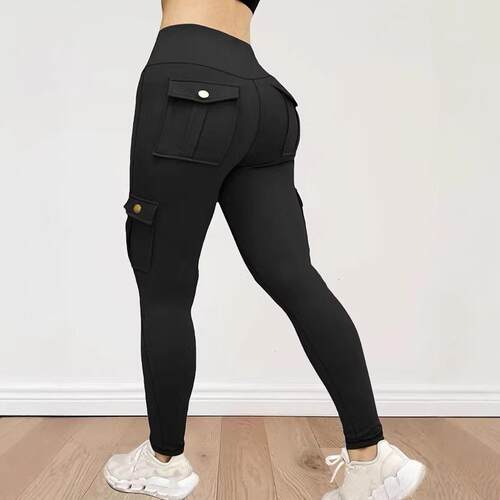 3pcs Women's High-Waisted Yoga Pants with Hip Lift & Pockets