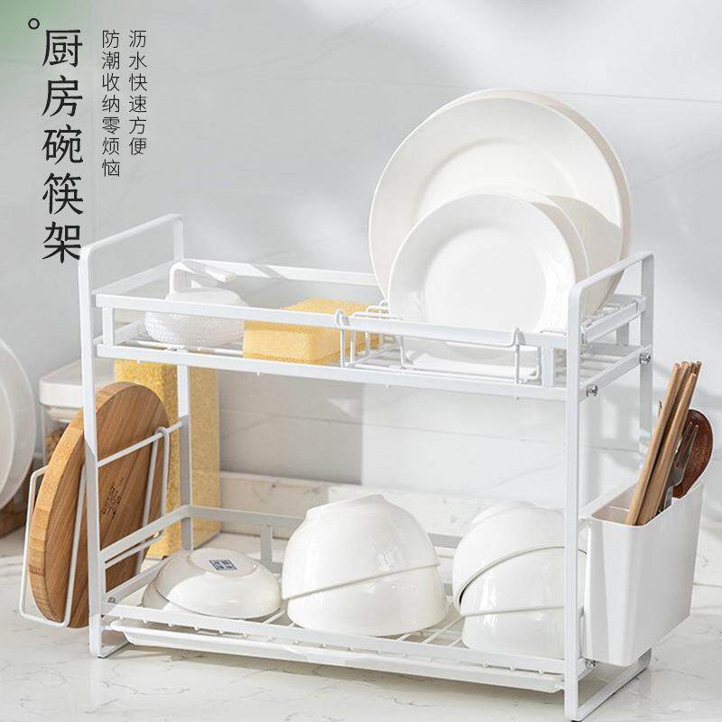 多功能沥水篮可移动厨房收纳碗碟架调料筷子筒日式置物架家用