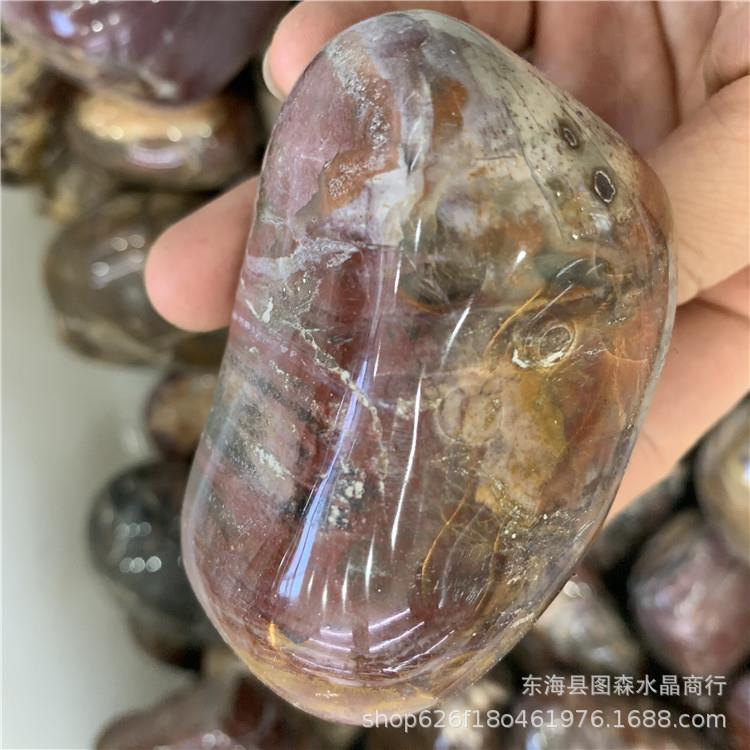 水晶海洋石原石摆件海洋碧玉随行玛瑙手掌石把玩件居家办公工艺品