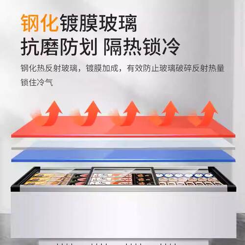冰柜冷冻展柜用501商冰箱冷藏容卧式雪糕冷冻柜示大量超市便利店