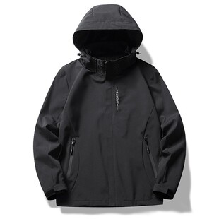 单冲防风外套男款 三防登山服 薄款 6266冲锋衣单层拖帽纯色防水女款