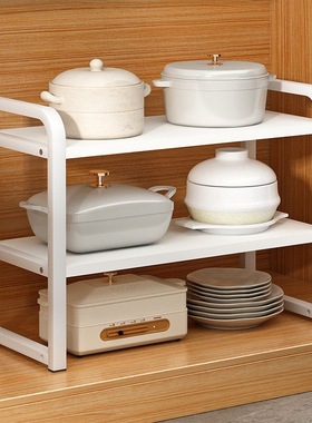 台面厨房调料分层置物架桌面储物架家用收纳橱柜锅架收纳架多层