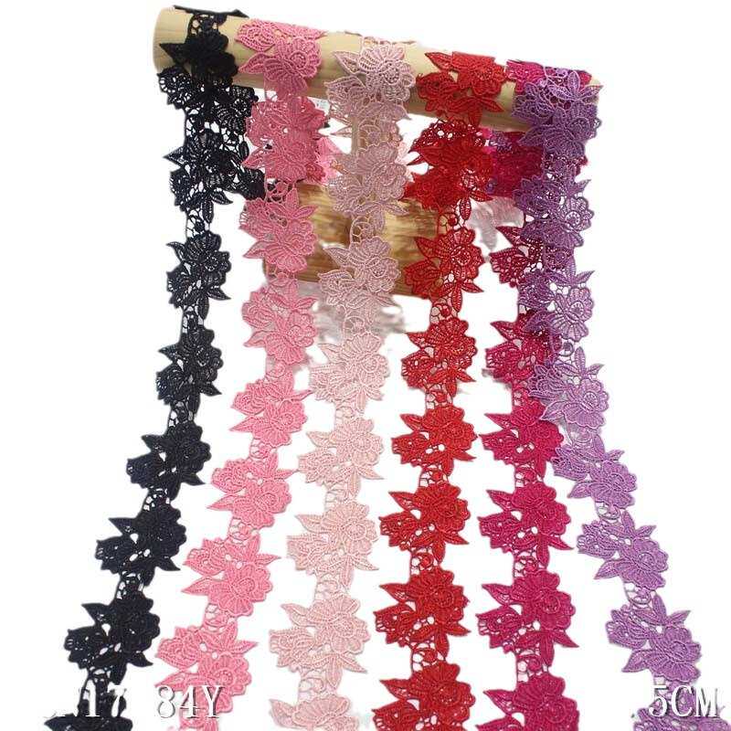 唐隆多色立体条码花朵涤光丝水溶花边 家纺窗帘服装蕾丝花边辅料