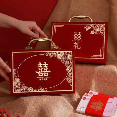 订婚彩礼钱盒子彩礼箱现金彩礼盒结婚提亲10万20万聘金礼金盒箱子
