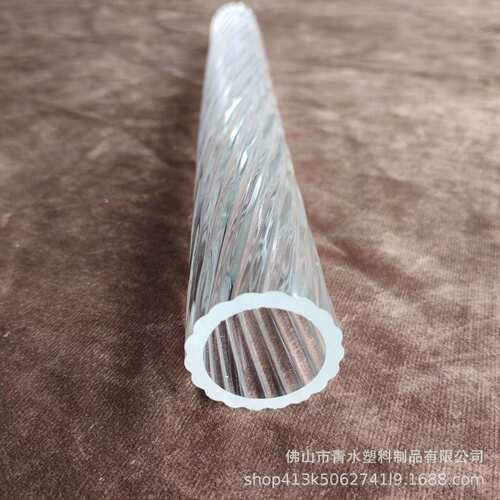 高透明有机玻璃亚克力PMMA空心螺纹扭纹梅花管灯饰装饰直径40*5mm