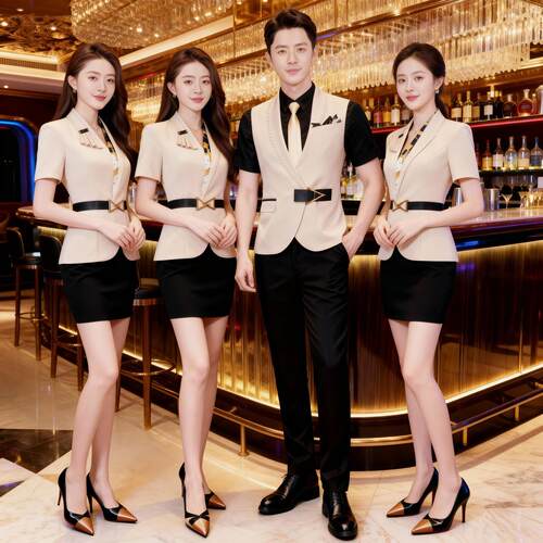 PartyK酒吧夜场KTV包厢dj公主少爷工作服前台迎宾服务员短袖工装