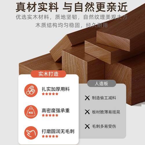 胡桃木色全实木置物架小推车落地客厅沙发边多层卧室可移动收纳架